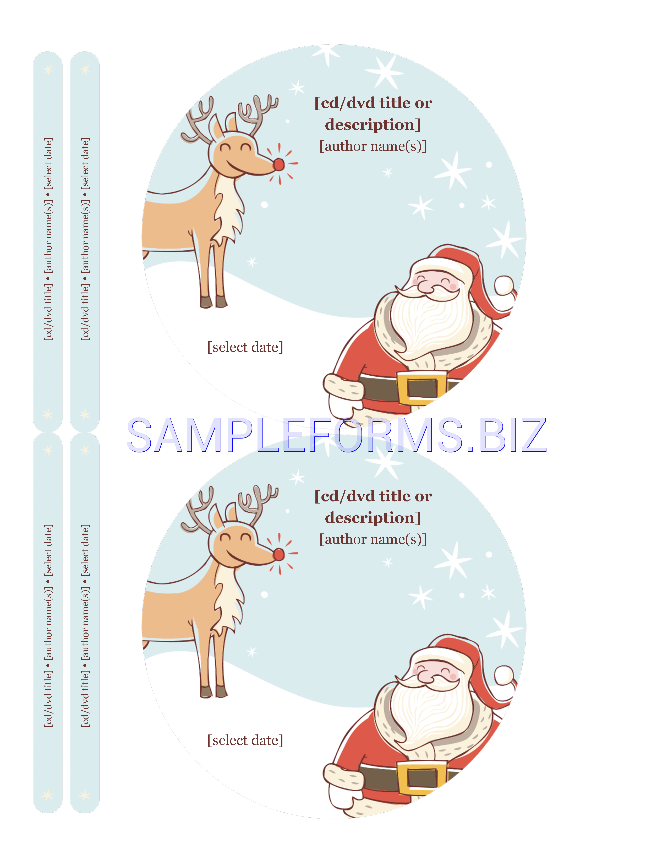 Preview free downloadable Christmas CD Label Template in PDF (page 1)